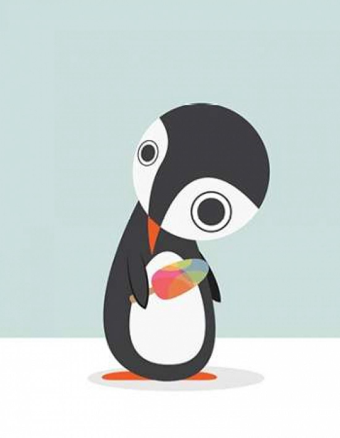 Pingu Loves Ice Cream Canvas Art - Volkan Dalyan (22 x 28)