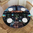 Pingxixi Airplane Cockpit Round Tablecloth, Coffee Table Cloth, Oil