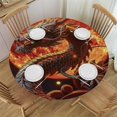 Pingxixi China's Dragons Round Tablecloth, Coffee Table Cloth, Oil