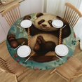 Pingxixi Roses and Sloths Round Tablecloth, Coffee Table Cloth, Oil
