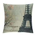 Pingxixi Throw Pillow Cover Black Vintage Paris Eiffel Tower Chalkboard