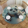 Pingxixi White Panda Round Tablecloth, Coffee Table Cloth, OilProof