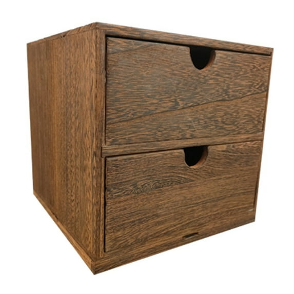 Pingxizhi 1pc Multi-purpose Drawer Box Wooden Storage Box Sundries Container (Brown)