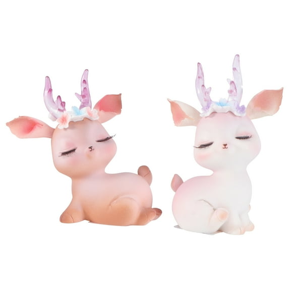 Pingxizhi 2pcs Delicate Deer Shaped Cake Decoration Birthday Cake Ornament (Pink Brown)