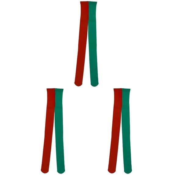 Pingxizhi 3 Pairs Christmas Stockings Fashion Xmas Party Long Tube Socks Costume Accessory Party Decor Pantyhose for Women Girls (Red and Green)