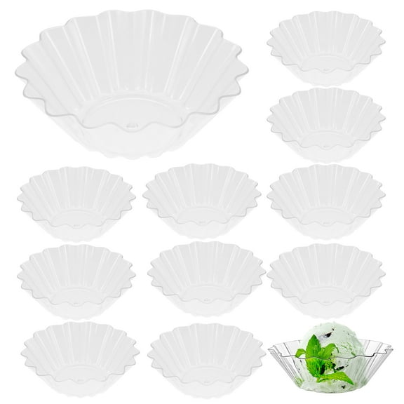 Pingxizhi 50pcs Fruit Dish Plastic Dessert Holder Plastic Cake Bowl Clear Snack Dish for Home
