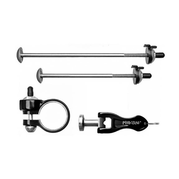 Pinhead Bicycle 3-Pack Locking Set Quick Release Wheel Skewers & Seatpost Collar