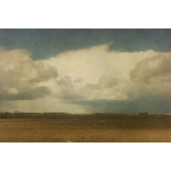 Pinhole style of a spring storm moving in over prairie farms cremona alberta canada Canvas Art - Roberta Murray Design Pics (19 x 12)