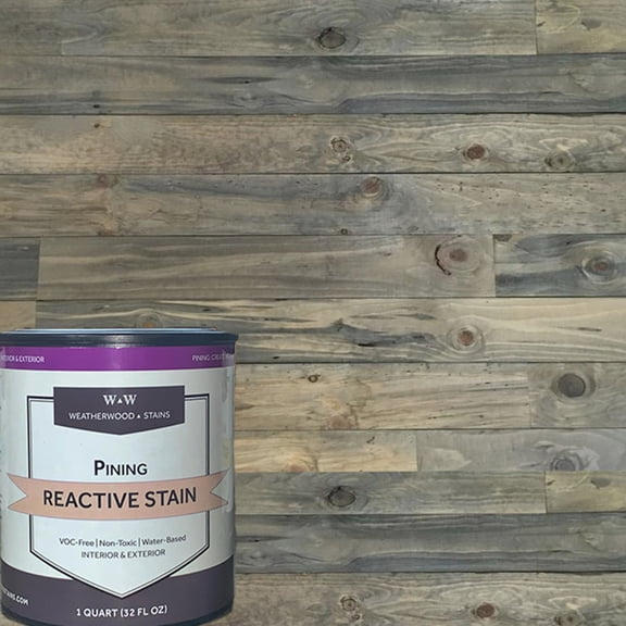 Pining Exterior and Interior Transparent Water-Based Reactive Wood Stain, No VOC, by Weatherwood - Gallon (128 Fl. Oz.)