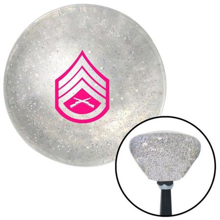 Pink 05 Staff Sergeant Clear Retro Metal Flake Shift Knob with M16 x 1.5 Insert