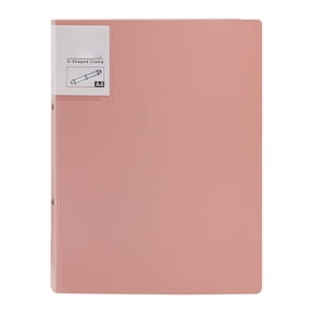 Pink 1 Inch 3 Ring Binder for A4 Documents, Clear View Portfolio Folder with 2 Pockets, 12.60 x 9.80 in