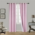 thumbnail image 1 of Pink 1-Piece Noa Solid Blackout Grommet-Top Window Curtain Panel 37" W X 108" L, 1 of 2