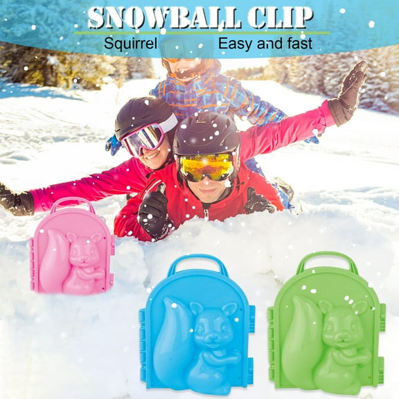 Pink 1-Piece Snowball Maker For Kids Squirrel Design Outdoor Winter Snow Play Toy