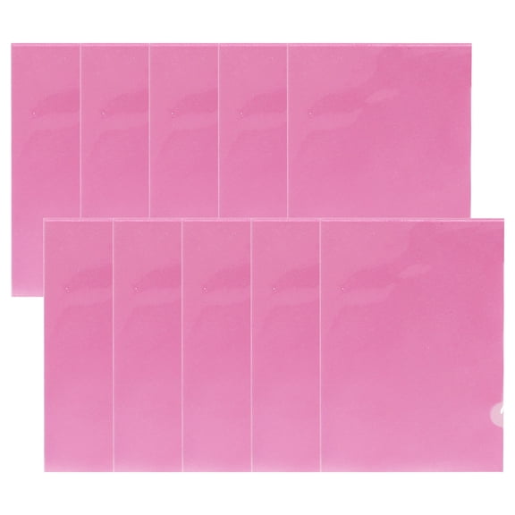 Pink 10-Pack Plastic File Organizer, 31x22cm, L-Shaped Clip Design, Ideal for Papers & Documents Storage