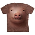 thumbnail image 1 of Pink 100% Cotton Pig Face Realistic Graphic T-Shirt, 1 of 2