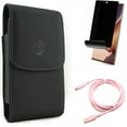 thumbnail image 1 of Pink 10ft Long Cable & Privacy Screen Protector & Case Belt Clip for Samsung Galaxy Note 20 Ultra (6.9") - Combo with USB-C to Type-C PD Fast Charger & TPU Film Anti-Peep & Leather Holster, 1 of 17