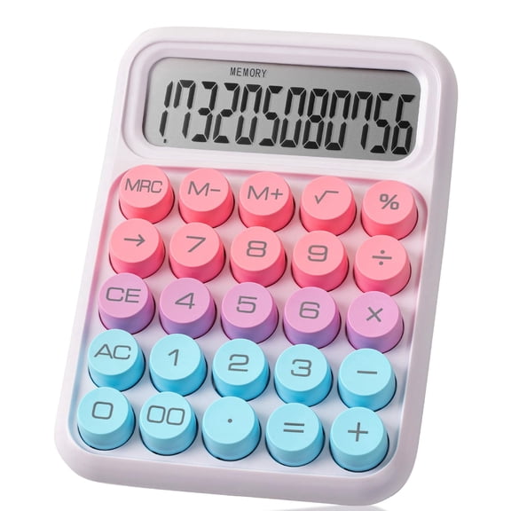 Unbranded 12-Digit Mechanical with Large Buttons Basic Calculator, Pink