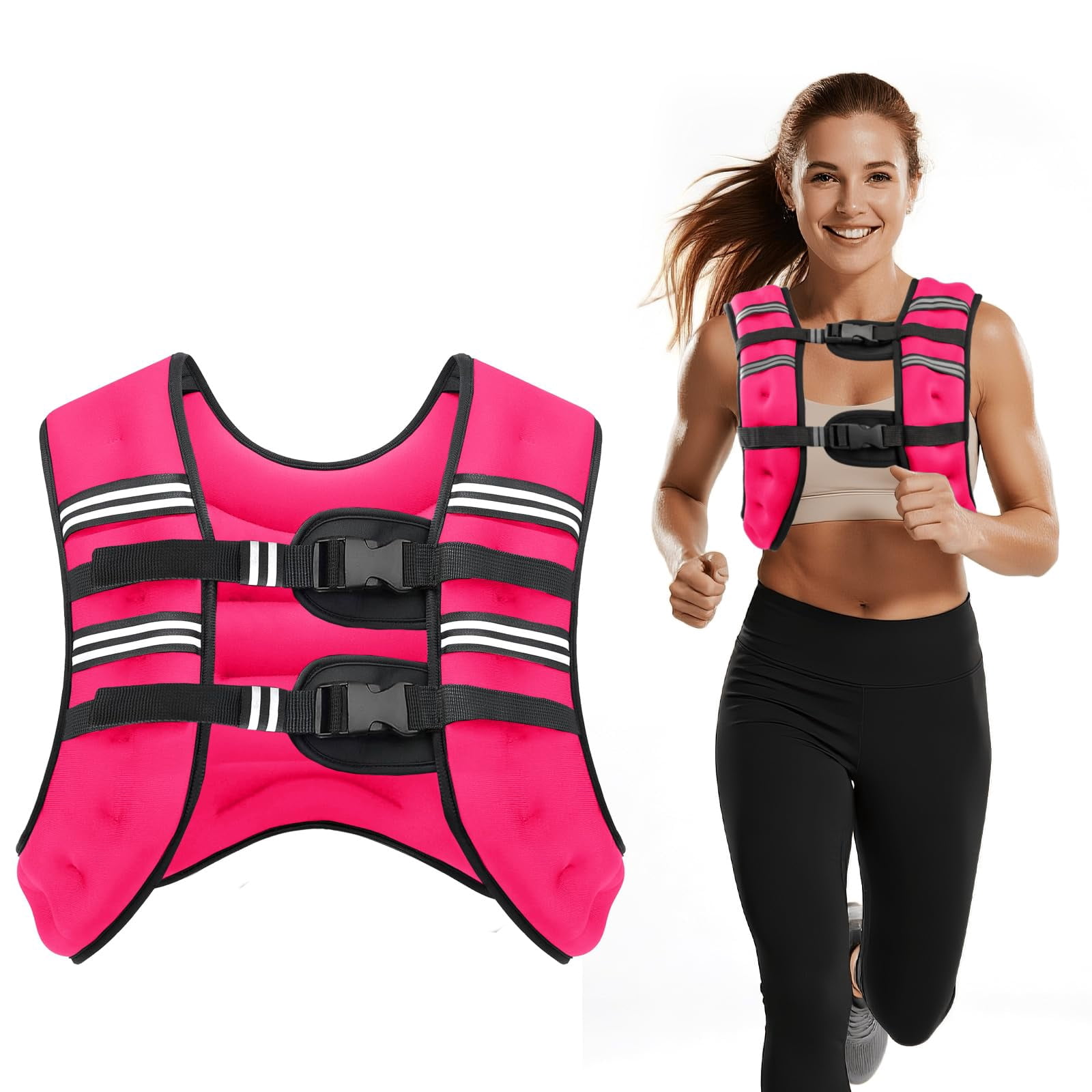 Pink 12 LB Weighted Vest for Running Jogging Walking Strength Training
