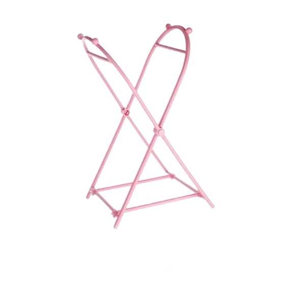 Pink 13.78×7.87 in Foldable Trash Bag Holder, Portable Collapsible Kitchen Garbage Bag Stand for Home Use