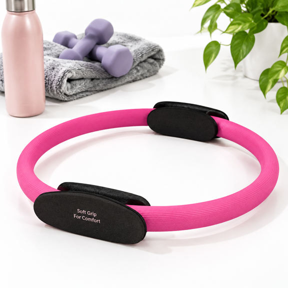 Pink 14 Inch Pilates Fitness Circle Magic Resistance Workout Ring