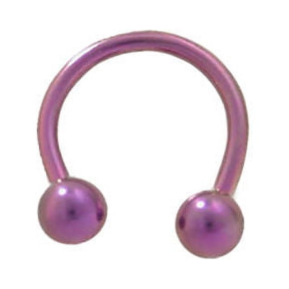 Pink 14G Titanium Horseshoe Circular Barbell with Ball Ends