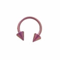 thumbnail image 1 of Pink 14G Titanium Horseshoe Ring with Spike Ends, 1 of 2