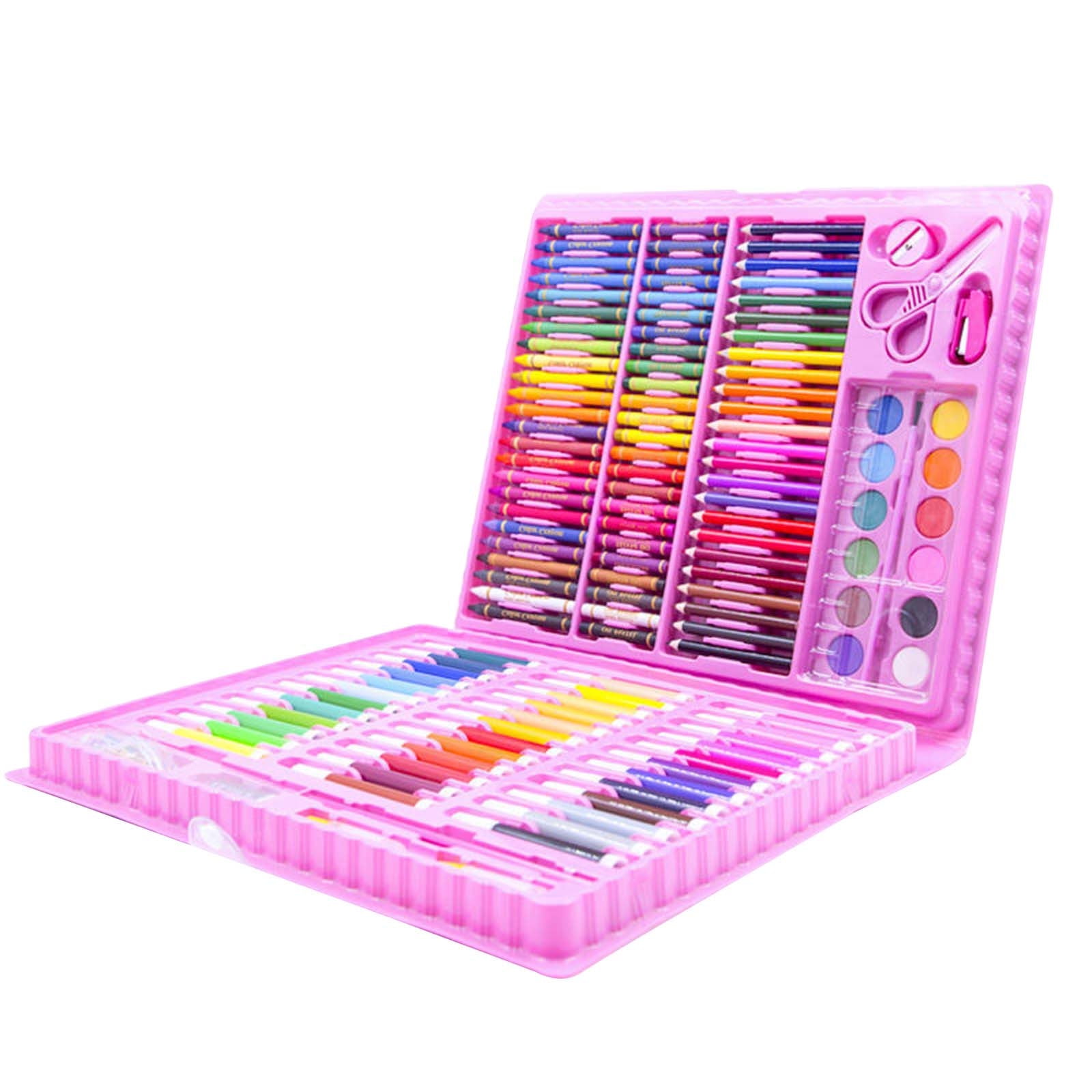 Pink 150 Piece Art Set For Kids Watercolor Brush Board Color Pen Painting Kit Children Drawing
