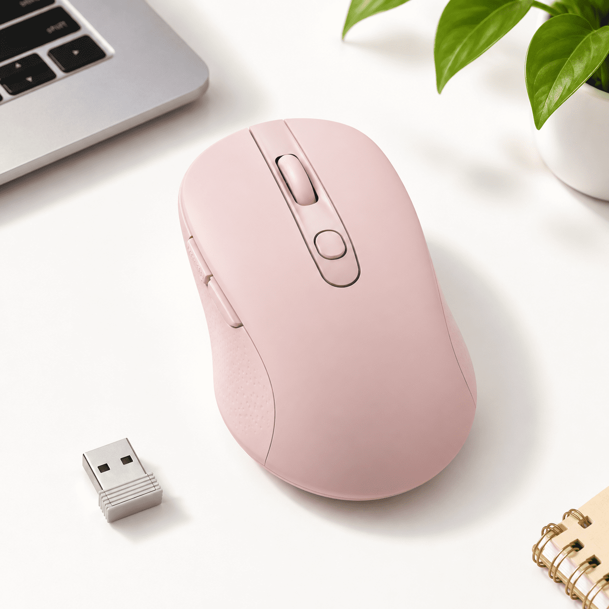 Woman Computer Inventor Pink 2.4GHz Wireless Computer Mouse with Adjustable DPI and 6 Buttons ...
