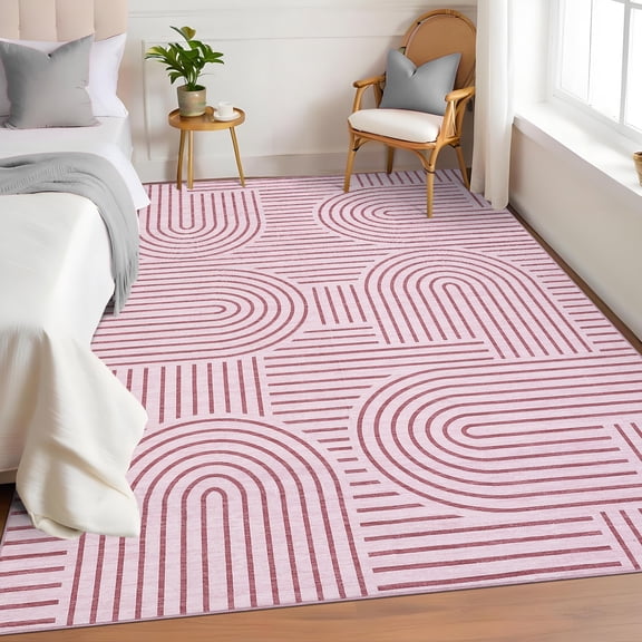 Assaile Pink 2*6ft Assaile Soft Shaggy Area Rug for Bedroom Living Room Kitchen, Machine Washable Non-Slip