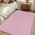thumbnail image 1 of Pink 2.7x5 Area Rugs, Farmhouse Burlap Solid Pink Color Modern Linen Texture Non-Skid Rubber Backing Large Rectangle Rugs - Living Room Bedroom Home Office, Indoor Floor Mat Carpets Washable Rug, 1 of 9
