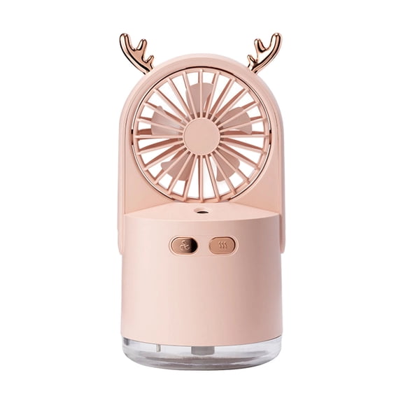 Pink 2 In 1 Mist Fan Humidifier Usb Desktop Portable Mini Fan For Home Bedroom Office Display