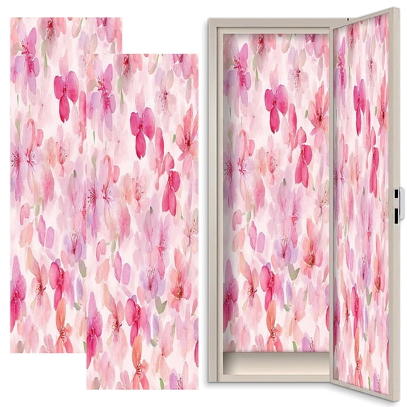 Pink 2 Pcs School Locker Magnetic Wallpaper 12" x 36" flower Reusable Removable Locker Accessories Back to School Supplies