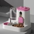 thumbnail image 1 of Pink 2-in-1 Pet Feeder and Water Dispenser, Automatic Gravity Food Water Bowl for Small Medium Dogs Cats, 1 of 3