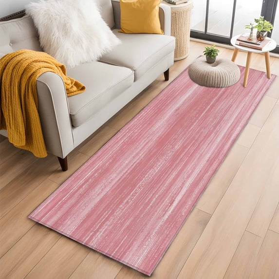 Pink 2'x6' Runner Rugs for Hallway Kitchen Bedside Non Slip Washable, Vintage Modern Abstract Art Ombre Entryway Rug Runners with Rubber Backing, Long Carpet Runner for Laundry Room