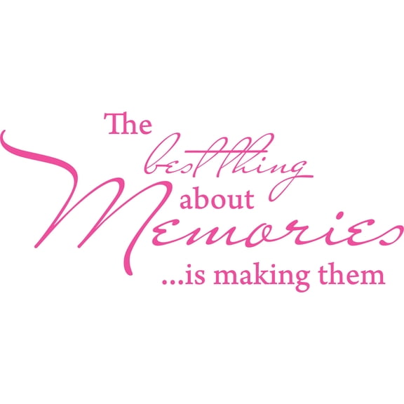 Pink 22" x10" Decaltor BEST THING ABOUT MEMORIES Quotes Sayings Words Art Decor Lettering Vinyl Wall Art Inspirational Uplifting