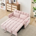 thumbnail image 1 of Pink 3 In 1 Bed With Pull-out, 52" Velvet For Living Room, Sponge Filled Interior, Metal/plastic Feet, Space Saving Design Convertible Bed, Pull-out Feature, Room Decor, Cushion And , Feet, 1 of 5