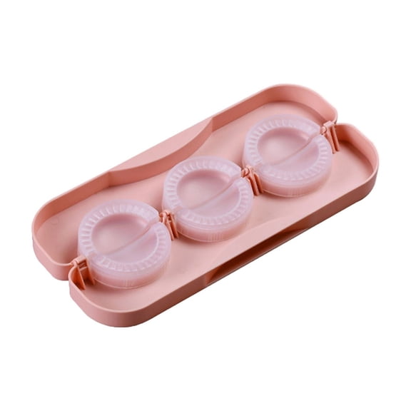 Pink 3-Cavity Dumpling Maker Mold, Portable Dumpling Press For Homemade Wrappers, Kitchen Gadget For Calzone And Pie, Easy To Use, Hygienic Polypropylene Material, Dishwasher Safe