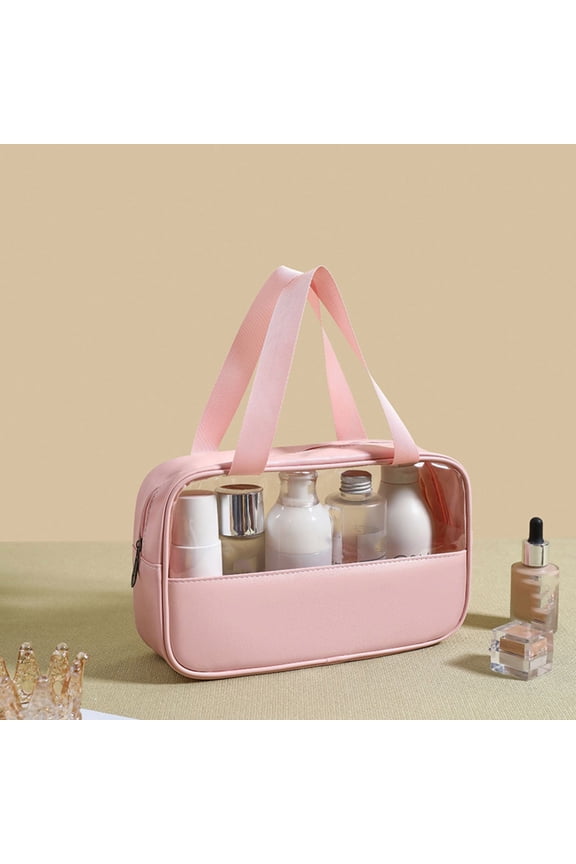 Pink 3-Pack Travel Wash Bags for Women - Waterproof Cosmetic Organizer with Zipper, Leak-Proof Toiletry Set for Girls, Travel Essentials