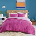 thumbnail image 1 of Pink 3-Piece Reversible Comforter Set, Recycled Microfiber Bedding, King, by Utica, 1 of 8