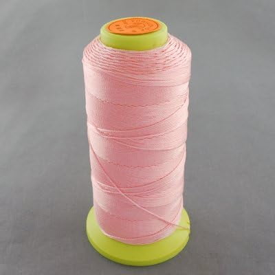 Pink 3-Strand Nylon Thread 0.2mm 800m/Roll Durable Craft Cord for Beading SewingJewelry Making Colorful DIY