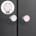 thumbnail image 1 of Pink 30Mm Glass Cabinet Pull Handle, Alloy Base Knob for Drawer, By Meiiso, Large Inventory!, 1 of 9