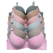 Pink 32B Coverage Cup & Padding Under Wire Bra, (6 Pack)
