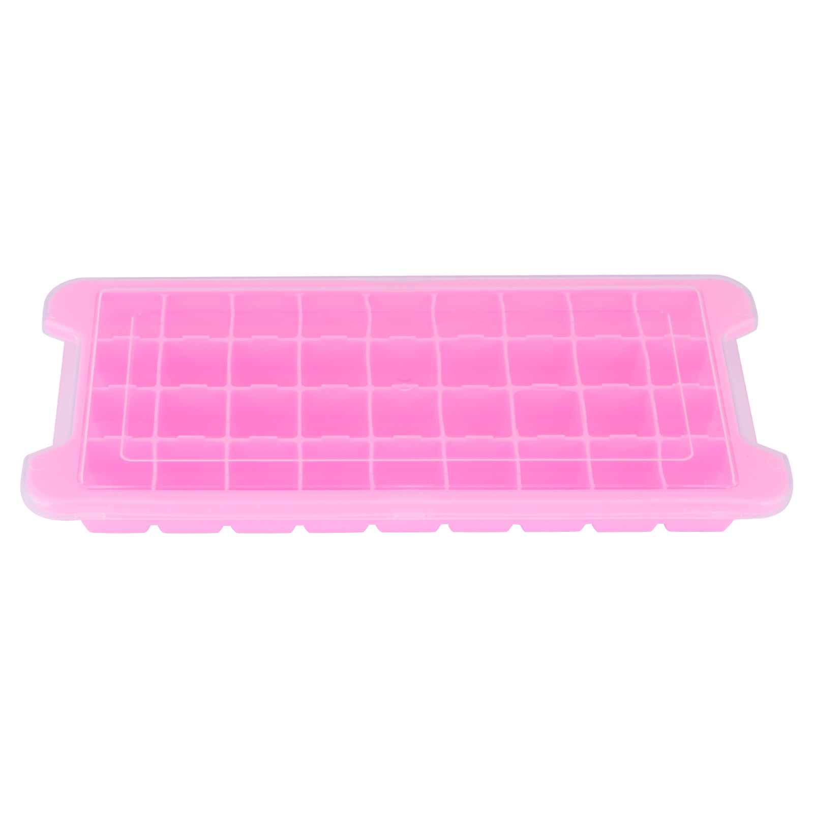 Pink 36-Grid Ice Cubes Tray with Lid - Stackable Silicone Sealing Ice ...