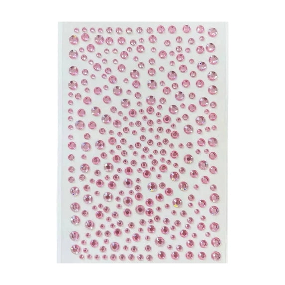 Pink 3D Rhinestone Stickers Self Adhesive Sparkling Gem Decals for Crafts Wedding Phone Case DIY Scrapbook Decor Plastic Sheet