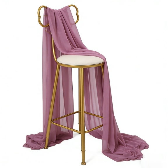 Pink 4-Color Polyester Chair Streamers for Wedding Banquet Party Decor