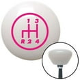 thumbnail image 1 of Pink 4 Speed Shift Pattern - 4RDL White Retro Shift Knob with M16 x 1.5 Insert Brody, 1 of 1