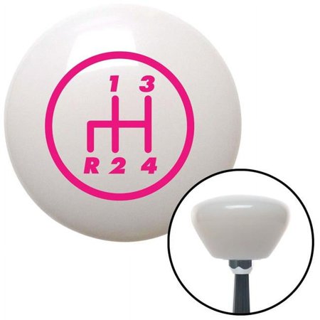 Pink 4 Speed Shift Pattern - 4RDL White Retro Shift Knob with M16 x 1.5 Insert Brody
