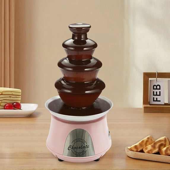Pink 4-Tier Chocolate Fountain 2.2lbs 180W Party Machine