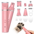 thumbnail image 1 of Pink 4-in-1 Multifunctional Cordless Electric Pet Grooming Clippers Kit for Dogs Cats, 1 of 7