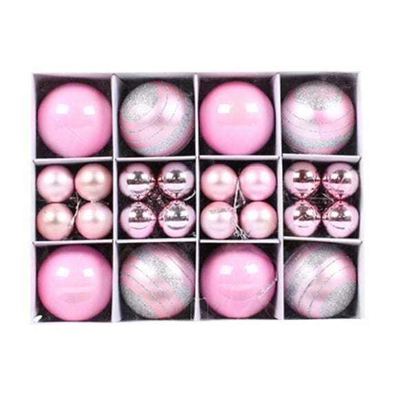 Pink 40Pcs Christmas Decoration Hanging Ball Set Shiny Plated Painted Ornaments For Christmas Tree Window Mantel Party Wedding Holiday Home Decor Indoor Outdoor Hanging Decorations Pink